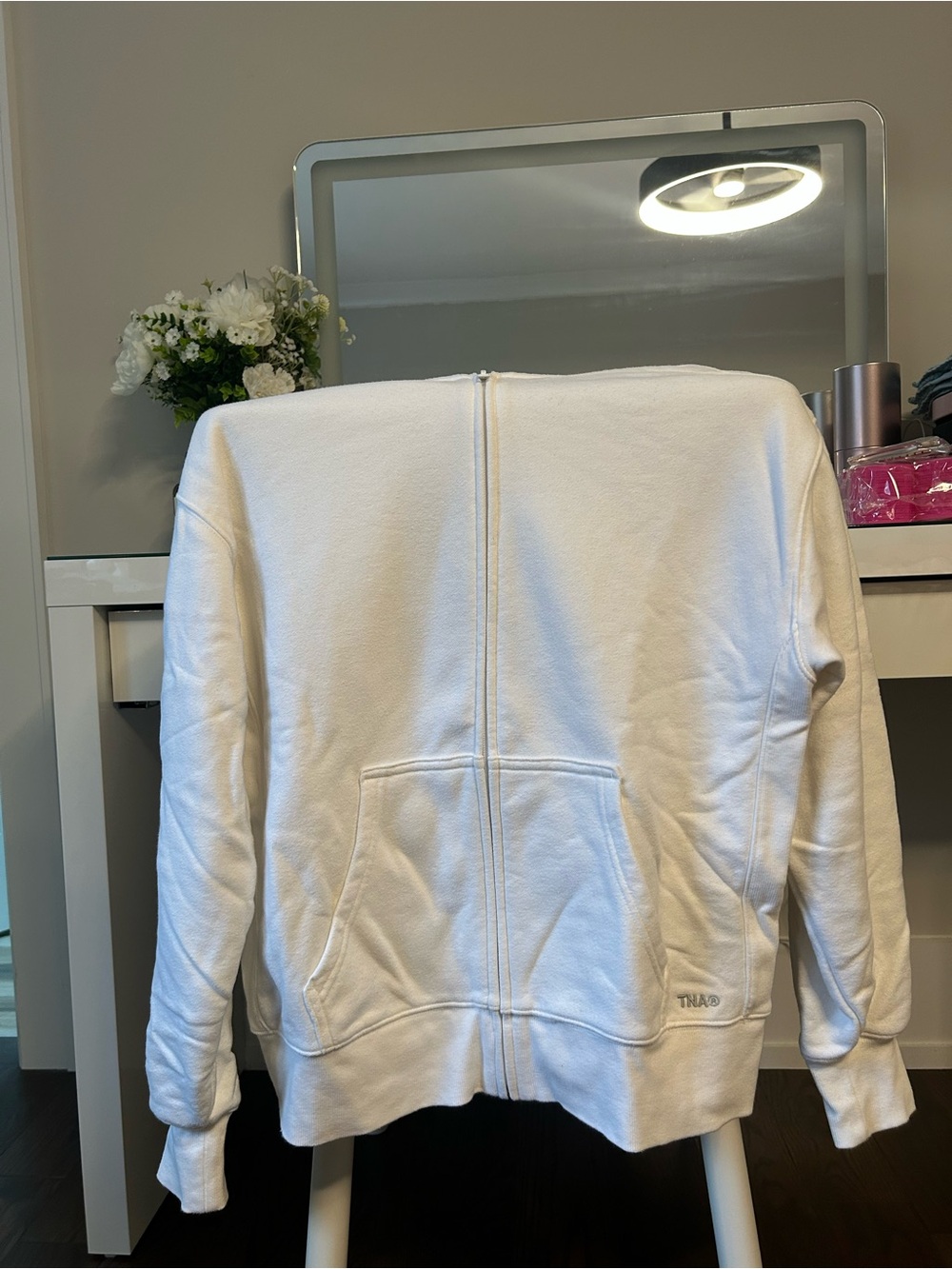 TNA Boyfriend Fit Zip Up White